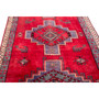 Ardabil Persian Rug 10x3 ft - Semi Antique Medallion (Toranj), Geometric Red, Turquoise, Cream Hand Knotted | side view | SKU 112952