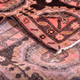 Ardabil Persian Rug 9x4 ft - Semi Antique Geometric, Turkmen Gul Brown, Camel, Cream Hand Knotted | corner detail | SKU 112953
