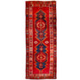 Ardabil Persian Rug 12'10" x 4'7" - Semi Antique Medallion Turquoise, White Hand Knotted | front view | SKU 112955