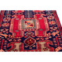 Ardabil Persian Rug 9x3 ft - Semi Antique Medallion Toranj, Geometric Madder Red, Navy Blue, Cream Hand Knotted | side view | SKU 112956