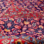 Ardabil Persian Rug 10x6 ft - Semi Antique Medallion Toranj Herati Mahi Dark Red Navy Blue Burgundy Hand Knotted | detail view | SKU 112961