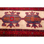 Ardabil Persian Rug 10'2" x 3'7" - Semi Antique Medallion Turquoise, White Hand Knotted | side view | SKU 112963