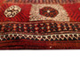 Turkmen Persian Rug 12x8 ft - Semi Antique Geometric, Turkmen Gul Dark Red, Burgundy, Cream Hand Knotted | corner detail | SKU 110149