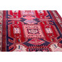 Ardabil Persian Rug 10x4 ft - Semi Antique Medallion Toranj, Geometric Dark Red, Navy Blue, Cream Hand Knotted | side view | SKU 112971