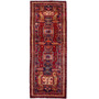 Ardabil Persian Rug 9'10" x 3'7" - Semi Antique Medallion Turquoise, White Hand Knotted | front view | SKU 112977