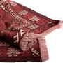 Turkmen Persian Rug 3x2 ft - Semi Antique Geometric, Turkmen Gul Dark Red, Burgundy, Crimson Hand Knotted | detail view | SKU 110150
