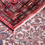 Hamadan Persian Rug 9x3 ft - Semi Antique Afshan Red, Blue Hand Knotted | corner detail | SKU 112979