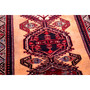 Ardabil Persian Rug 10'10" x 3'5" - Semi Antique Medallion Turquoise, White Hand Knotted | side view | SKU 112981