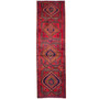 Azerbaijan Persian Rug 9'10" x 2'8" - Semi Antique Medallion Red, Cream Hand Knotted | front view | SKU 112986