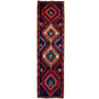 Ardabil Persian Rug 9x2 ft - Semi Antique Medallion (Toranj), Geometric Navy Blue, Madder Red, Cream Hand Knotted | front view | SKU 112987
