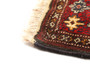 Turkmen Persian Rug 4x2 ft - Semi Antique Vaghireh (Banded), Geometric Burgundy, Camel, Cream Hand Knotted | detail view | SKU 110151