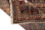Turkmen Persian Rug 3'11" x 2'6" - Semi Antique Geometric Crimson, Navy Blue Hand Knotted | side view | SKU 110152