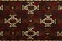 Turkmen Persian Rug 2'7" x 1'4" - Semi Antique Geometric Crimson, Navy Blue Hand Knotted | texture detail | SKU 110154
