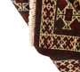 Turkmen Persian Rug 2x1 ft - Semi Antique Geometric, Turkmen Gul Dark Red, Cream, Brown Hand Knotted | detail view | SKU 110158