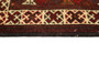 Turkmen Persian Rug 2x1 ft - Semi Antique Geometric, Turkmen Gul Dark Red, Cream, Brown Hand Knotted | pile detail | SKU 110158
