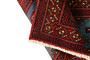 Turkmen Persian Rug 3'1" x 1'8" - Semi Antique Geometric Crimson, Navy Blue Hand Knotted | back view | SKU 110160