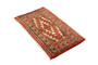 Turkmen Persian Rug 2x1 ft - Semi Antique Geometric Crimson, Navy Blue Hand Knotted | pile detail | SKU 110162