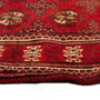 Turkmen Persian Rug 2x1 ft - Semi Antique Geometric Crimson, Navy Blue Hand Knotted | side view | SKU 110163