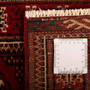 Turkmen Persian Rug 2x1 ft - Semi Antique Geometric, Turkmen Gul Madder Red, Burgundy, Cream Hand Knotted | full view | SKU 110163