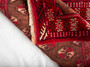 Turkmen Persian Rug 2x2 ft - Semi Antique Geometric, Turkmen Gul Madder Red, Brown, Camel Hand Knotted | pile detail | SKU 110164