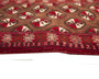 Turkmen Persian Rug 2x2 ft - Semi Antique Geometric, Turkmen Gul Madder Red, Brown, Camel Hand Knotted | full view | SKU 110164