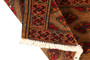Turkmen Persian Rug 2x1 ft - Semi Antique Geometric Crimson, Navy Blue Hand Knotted | detail view | SKU 110166