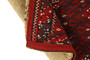 Turkmen Persian Rug 2x1 ft - Semi Antique Geometric Crimson, Navy Blue Hand Knotted | detail view | SKU 110167