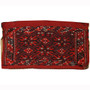 Turkmen Persian Rug 2'8" x 1'7" - Semi Antique Geometric Crimson, Navy Blue Hand Knotted | front view | SKU 110168