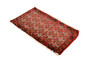 Turkmen Persian Rug 2'10" x 1'8" - Semi Antique Geometric Crimson, Navy Blue Hand Knotted | detail view | SKU 110170