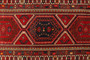 Ardabil Persian Rug 11x3 ft - Semi Antique Medallion Madder Red, Cream, Navy Blue Hand Knotted | texture detail | SKU 110199