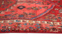 Zanjan Persian Rug 6'7" x 4'1" - Semi Antique Medallion Navy Blue, Crimson Hand Knotted | corner detail | SKU 110201