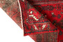 Zanjan Persian Rug 9'10" x 3'5" - Semi Antique Medallion Navy Blue, Crimson Hand Knotted | pile detail | SKU 110202