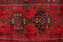 Zanjan Persian Rug 9x3 ft - Semi Antique Medallion Navy Blue, Crimson Hand Knotted | back view | SKU 110202