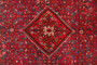 Hamadan Persian Rug 9x4 ft - Semi Antique Medallion (Toranj), Herati (Mahi) Madder Red, Navy Blue, Ivory Hand Knotted | back view | SKU 110204