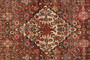 Hamadan Persian Rug 9x5 ft - Semi Antique Afshan Red, Blue Hand Knotted | texture detail | SKU 110206