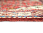 Hamadan Persian Rug 9'8" x 5'5" - Semi Antique Afshan Red, Blue Hand Knotted | corner detail | SKU 110207