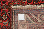 Hamadan Persian Rug 9'8" x 5'5" - Semi Antique Afshan Red, Blue Hand Knotted | detail view | SKU 110207