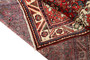 Hamadan Persian Rug 9x5 ft - Semi Antique Medallion (Toranj), Herati (Mahi) Madder Red, Cream, Navy Blue Hand Knotted | side view | SKU 110207