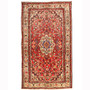 Hamadan Persian Rug 9x5 ft - Semi Antique Afshan Red, Blue Hand Knotted | front view | SKU 110208