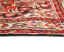 Hamadan Persian Rug 9'6" x 5'2" - Semi Antique Afshan Red, Blue Hand Knotted | pile detail | SKU 110208