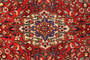 Hamadan Persian Rug 9'6" x 5'2" - Semi Antique Afshan Red, Blue Hand Knotted | back view | SKU 110208