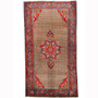 Kurdish Persian Rug 10'0" x 5'1" - Semi Antique Medallion Red, Blue Hand Knotted | front view | SKU 110210