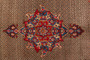 Kurdish Persian Rug 10'0" x 5'1" - Semi Antique Medallion Red, Blue Hand Knotted | back view | SKU 110210