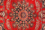 Zanjan Persian Rug 6x3 ft - Semi Antique Medallion Navy Blue, Crimson Hand Knotted | back view | SKU 110211