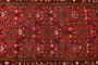 Hamadan Persian Rug 10'0" x 3'3" - Semi Antique Afshan Red, Blue Hand Knotted | detail view | SKU 110214