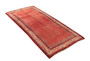 Arak Persian Rug 7x3 ft - Semi Antique Medallion Crimson, Red Hand Knotted | corner detail | SKU 110218