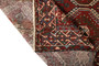 Shiraz Persian Rug 9x5 ft - Semi Antique Geometric Blue, Red Hand Knotted | side view | SKU 110219