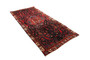 Nahavand Persian Rug 11x4 ft - Semi Antique Medallion Navy Blue, Red Hand Knotted | detail view | SKU 110221