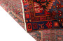 Zanjan Persian Rug 8'10" x 4'7" - Semi Antique Medallion Navy Blue, Crimson Hand Knotted | corner detail | SKU 110222