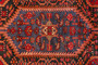 Zanjan Persian Rug 8x4 ft - Semi Antique Mihrab (Prayer), Geometric Crimson, Navy Blue, Blue Hand Knotted | back view | SKU 110222